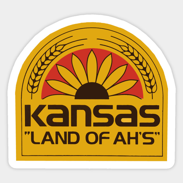 Kansas Land of Ah's 80s Kansas Land Of Ahs Sticker TeePublic